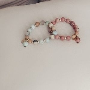 Natural stone bead stretch bracelet